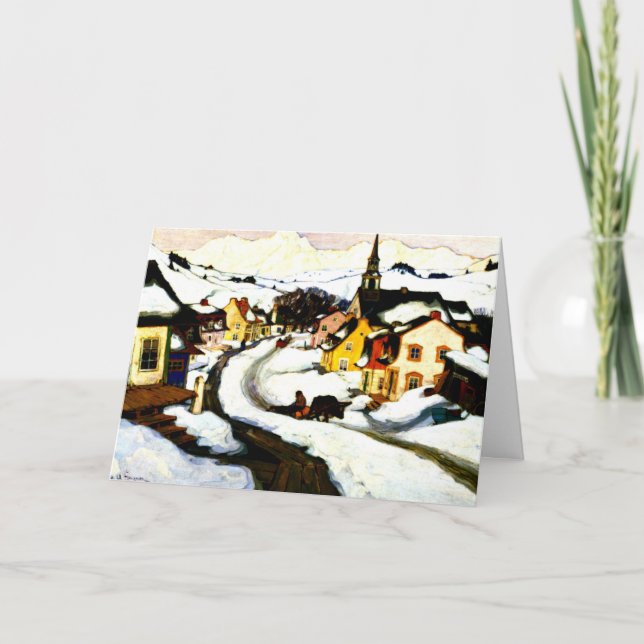 Cartão Aldeia na Montanha Laurentiana (Frente)