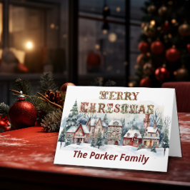 Cartão Aldeia Vitoriana Feliz Natal