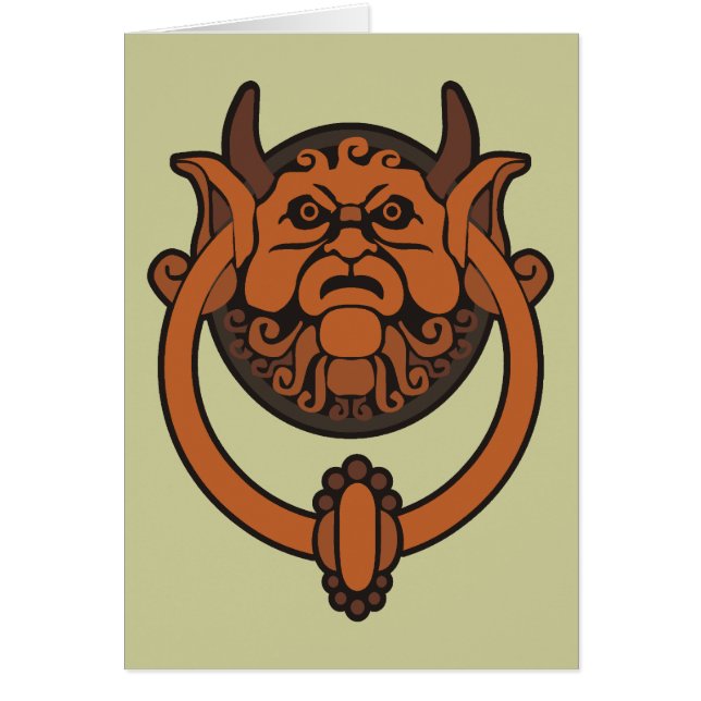 Cartão Aldrava de porta do diabrete (Frente)