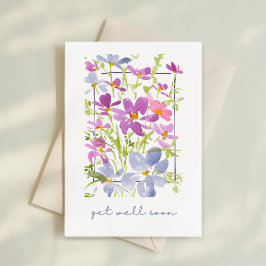 Cartão Alegre de Flores Silvestres em Aquarela par