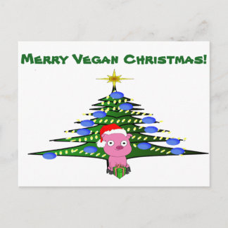 Cartão alegre do Natal do Vegan