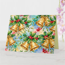 Alegre Natal Colorido Sininhos Dourados Azevinho