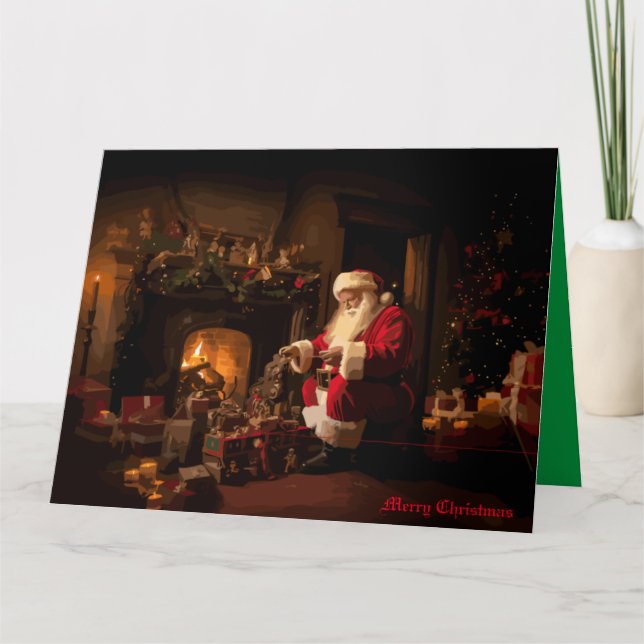 Cartão Alegre Velho Papai Noel (Frente)