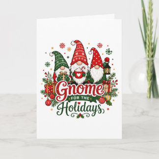 Cartão Alegres Gnominos de Natal Design de Férias