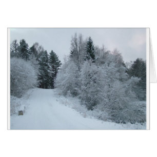 Cartão alegria de inverno estrada de neve estônia