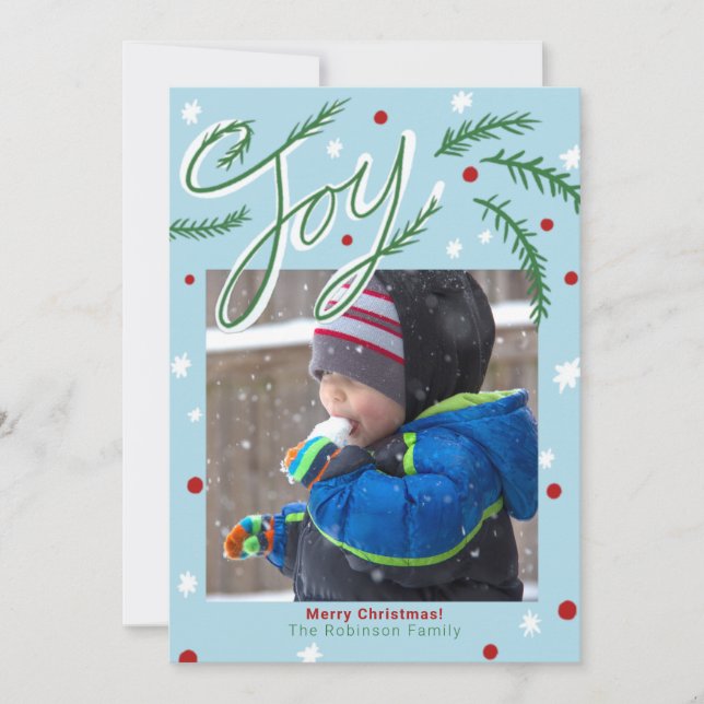 Cartão Alegria de Natal com Foto de Agulhas de Pinheiro V (Frente)