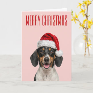 Cartão Alegria de Natal do Dachshund