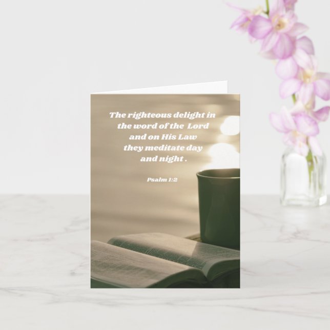 Cartão Alegria Na Palavra De Deus Salmo 1:2 Verso Da Bíbl (Orquídea)