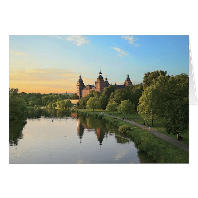 Cartão Alemanha, Aschaffenburg, Castelo (castelo) (Frente Horizontal)