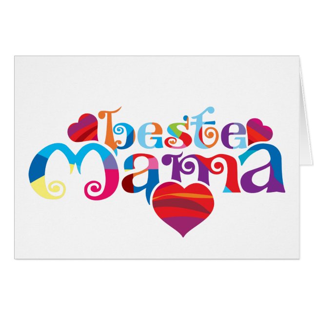 Cartão Alemão "beste Mama" (Frente Horizontal)