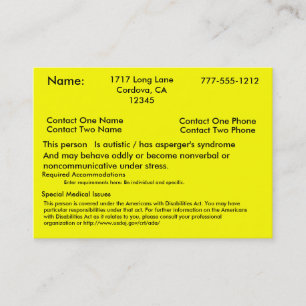 Cartão alerta autístico V2