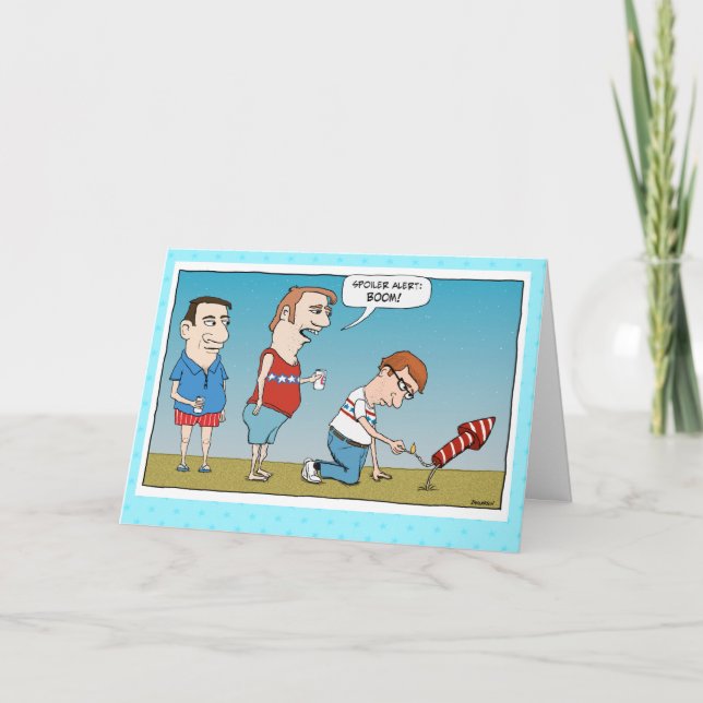 Cartão Alerta Engraçado do Queimador de Fogos de Artifíci (Frente)