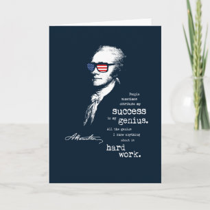 Cartão Alexander Hamilton, Citando Dizer. Presente Motiva