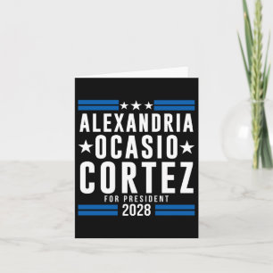 Cartão Alexandria Ocasio Cortez Para O Presidente 2028, A