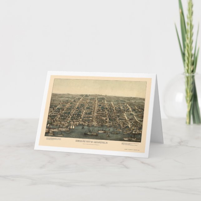 Cartão Alexandria, VA Panoramic Map - 1863 (Frente)