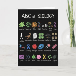 Cartão Alfabeto Biologia Educação Ciências Professor Alun