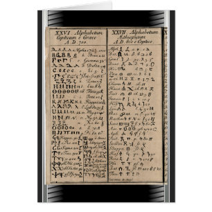 Cartão Alfabeto Copta Etíope