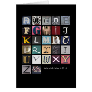 Cartão alfabeto de ireland