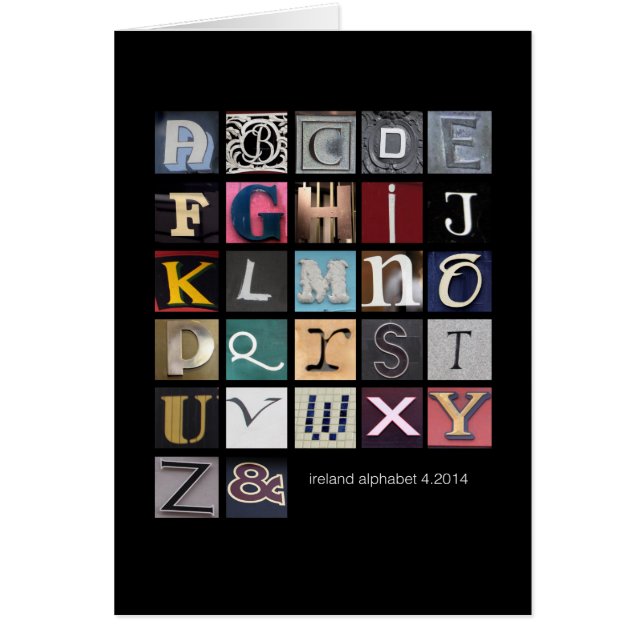 Cartão alfabeto de ireland (Frente)