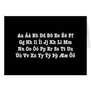 Cartão Alfabeto islandês [Íslenska Stafrófið]