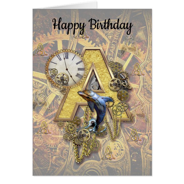 Cartão Alfabeto, Monograma A (Frente)