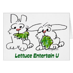 Cartão Alface Entertain U Cartoon Rabbits