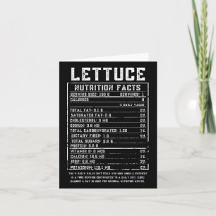 Cartão Alface Nutrition Facts Graças a Comida Hallowee