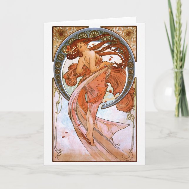 Cartão Alfons Mucha: Dance (Frente)