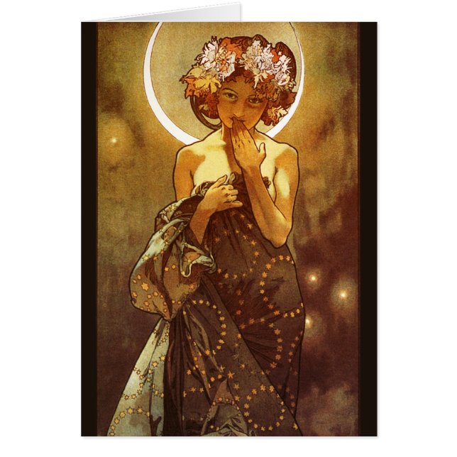Cartão Alfons Mucha: Luna (Frente)