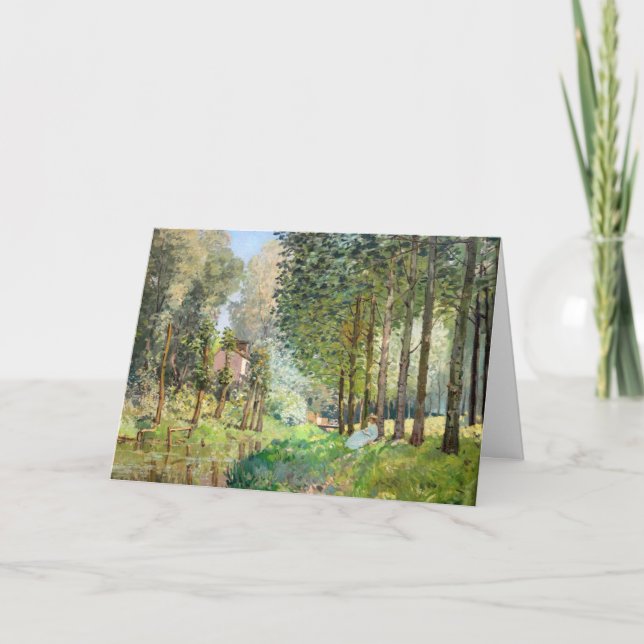 Cartão Alfred Sisley - Descanso ao longo do Córrego (Frente)