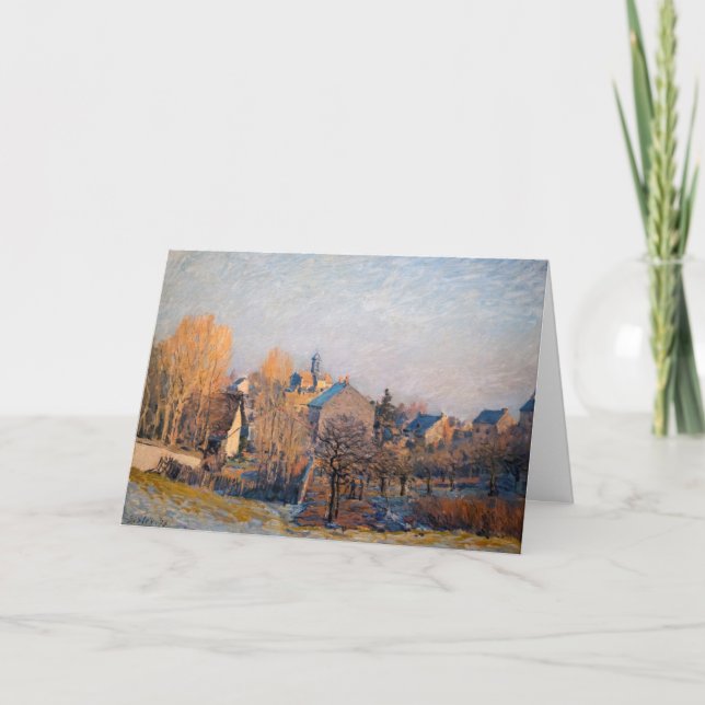 Cartão Alfred Sisley - Manhã Congelada em Louveciennes (Frente)