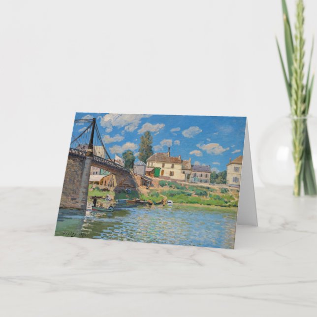 Cartão Alfred Sisley - Ponte em Villeneuve-la-Garenne (Frente)