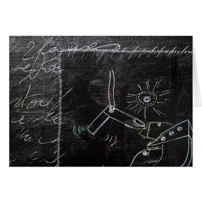 Cartão Algo estranho nesta placa Canvas 1 preta (Frente Horizontal)