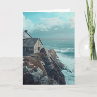 Cartão Algodão Medieval em um Cliff