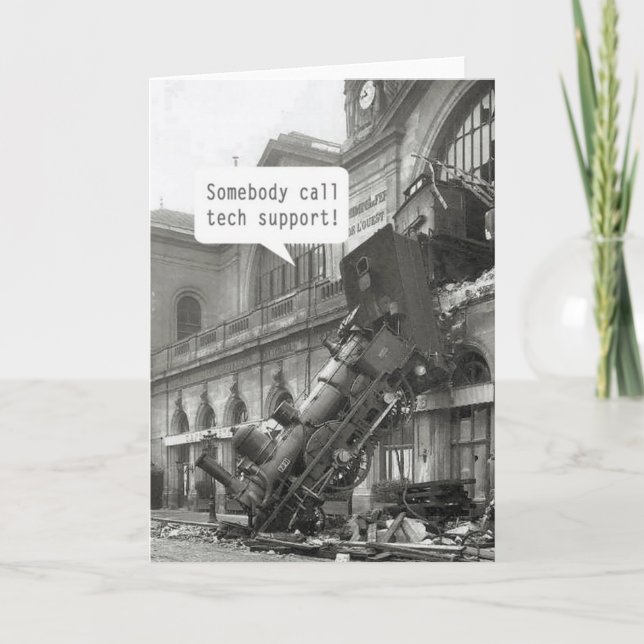 Cartão Alguém Ligue para o comboio de apoio técnico (Frente)