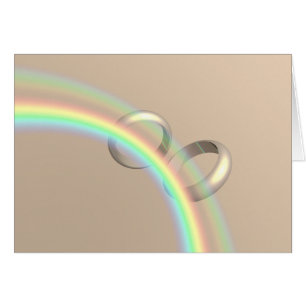Cartão Alianças de casamento do arco-íris
