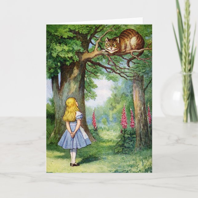 CARTÃO ALICE AND THE CHESHIRE CAT (Frente)