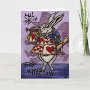 Cartão Alice COELHO BRANCA no Wonderland Note Card