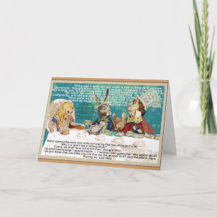 Cartão Alice e a Festa do Chá do Chapéu Louco