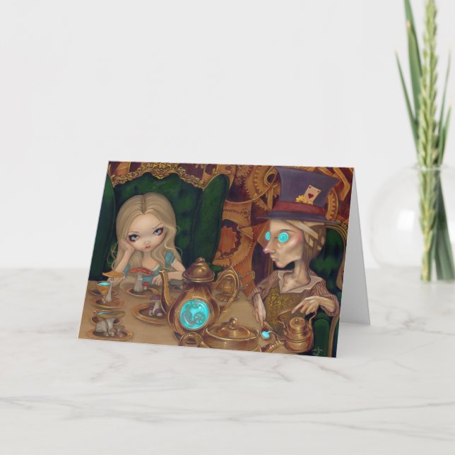 Cartão "Alice e o Chapéu Louco" (Frente)