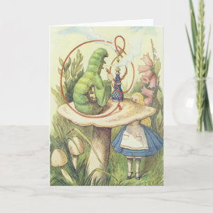 Cartão Alice encontra a lagarta