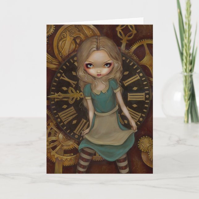 Cartão "Alice in Clockwork" Greeting Card (Frente)