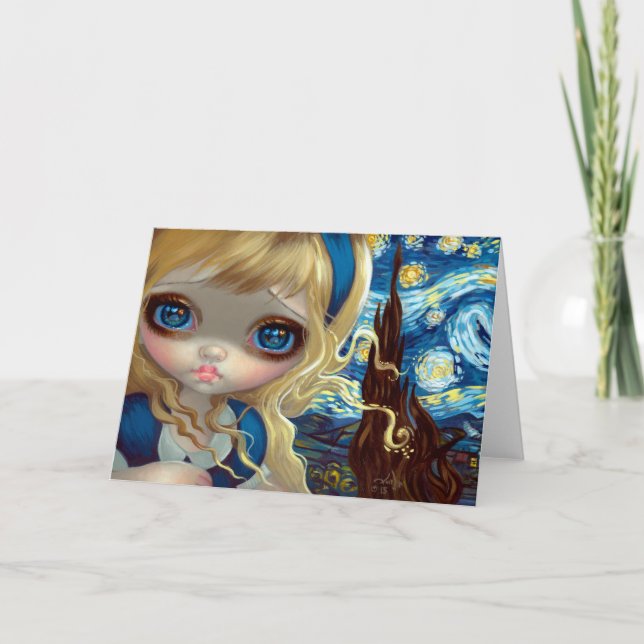 Cartão "Alice in the Starry Night" Greeting Card (Frente)