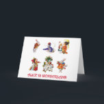 Cartão Alice in Wonderland and Friends<br><div class="desc">Alice in Wonderland and Friends, including the Queen of Hearts, The Cardmen, the White Rabbit, The Duchess and the Caterpillar.</div>