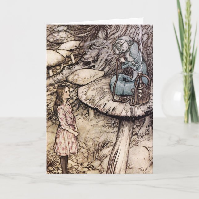 Cartão Alice in Wonderland Caterpillar Greeting Card (Frente)