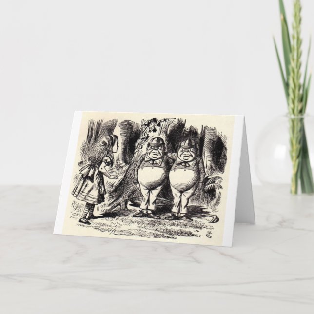 Cartão Alice in Wonderland: Twiddle Dee and Twiddle Dum (Frente)