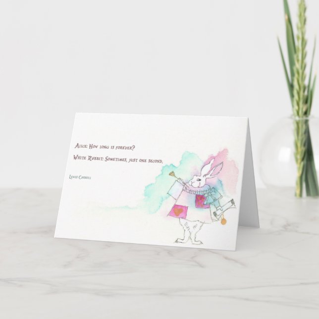 Cartão Alice in Wonderland - White Rabbit, Lewis Carroll (Frente)