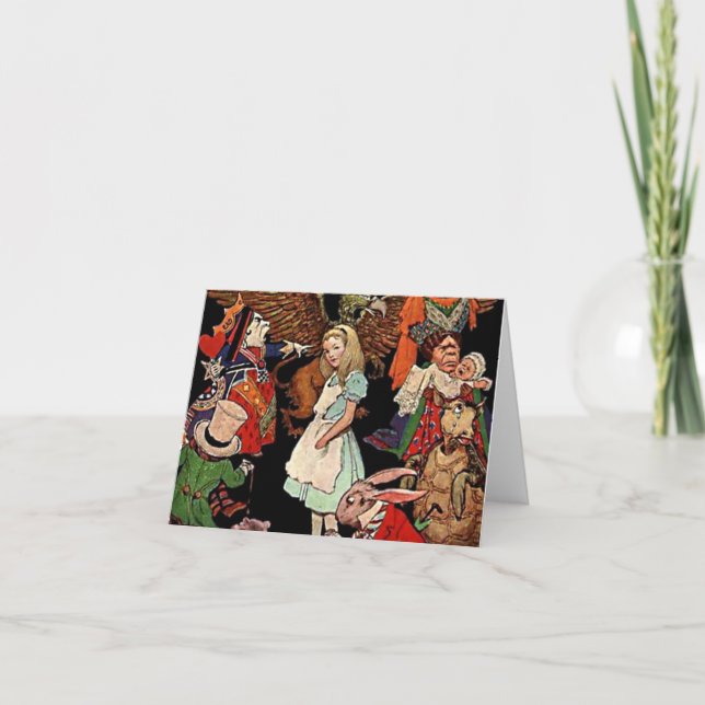Cartão Alice in Wonderland with Friends Illustration (Frente)