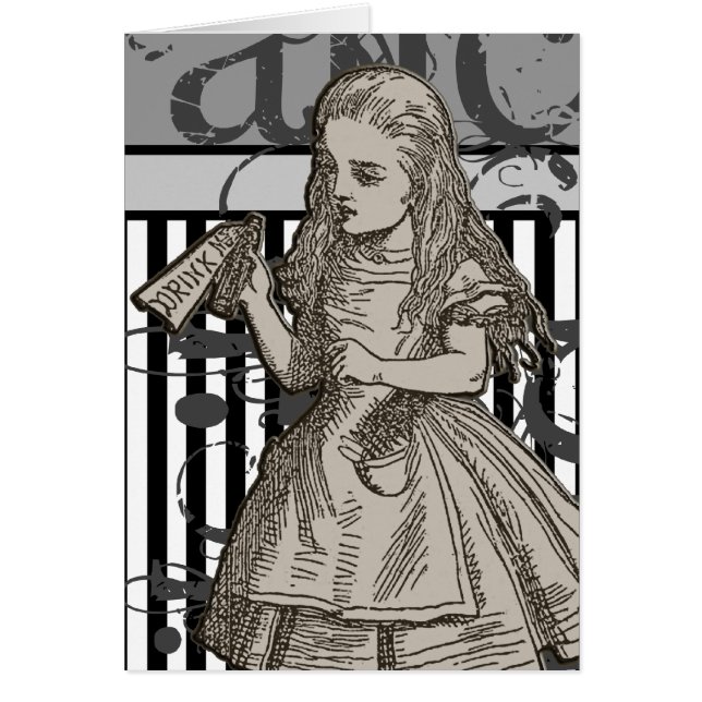 Cartão Alice no Grunge do país das maravilhas (Frente)