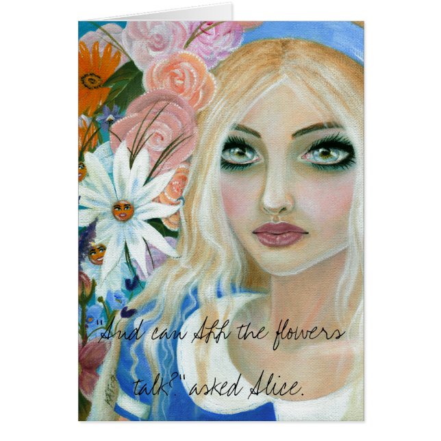 Cartão Alice no Jardim das Flores Vivas (Frente)